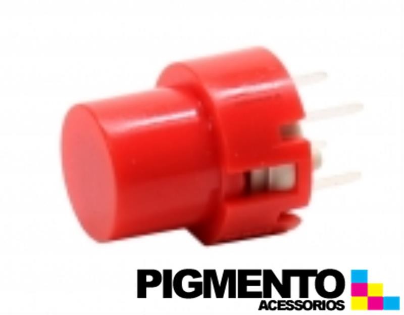 Botão de pressão monoestável com capa vermelha para PCB 35VDC 0.1A - Highly KS01-B-R