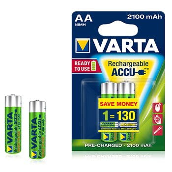  Pilhas Recarregáveis AA 1.2V 2100mAh Varta 2un  