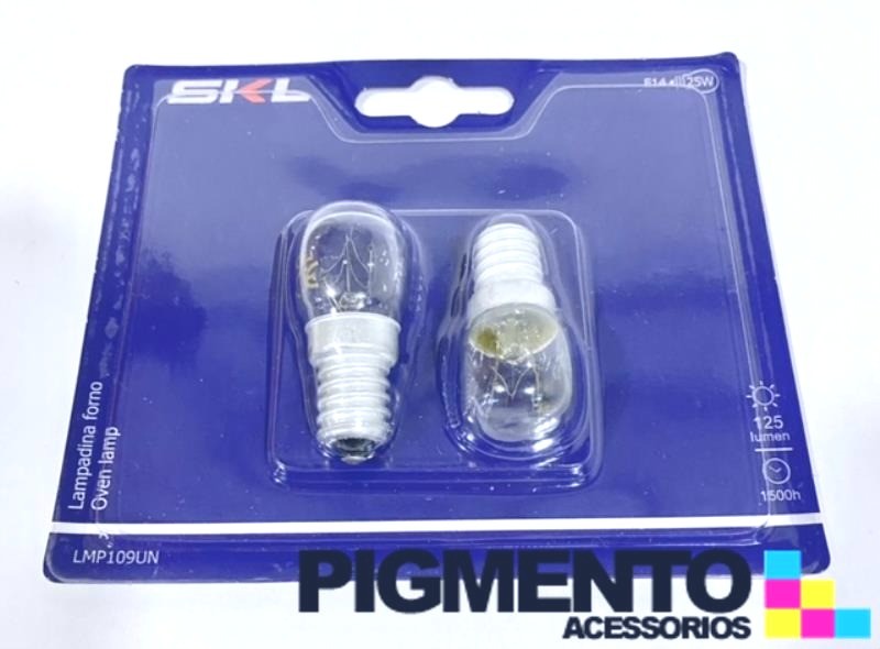 KIT 2 LAMPADAS P/ FORNO PEQ. 25W - E14  300º