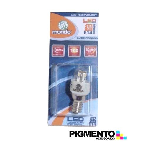 LAMPADA LED P/ FRIGORIFICO ( E-14- 1,5W.-=15W. 100 LUMEN 4000K LUZ BRANCA)
