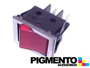 INTERRUPTOR VERMELHO CROMADO 22X30 4T.