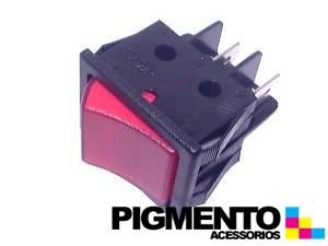 INTERRUPTOR LUMINOSO VERMELHO 22X30mm 4C