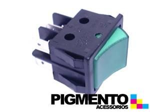 INTERRUPTOR PRESSAO VERDE LUMINOSO 22X30