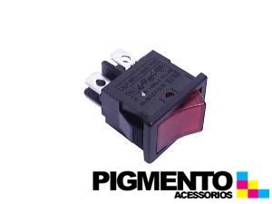INTERRUPTOR 13X20mm LUMIN. VERM. 4 T.(MINI)