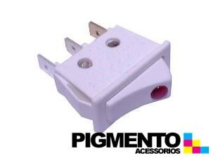 INTERRUPTOR 11X30 3 T. BRANCO C/ LED VERMELHO