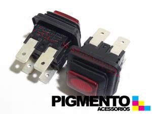 INTERRUPTOR LUMIN. VERMELHO C/ FOLE ( 13x20mm - 4T.)