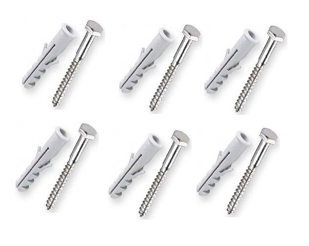 KIT 6 PARAFUSOS C/ BUCHAS 10 mm  PARA FIXAÇÃO  AR CONDICIONADO