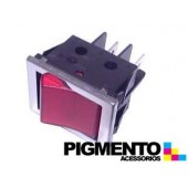INTERRUPTOR VERMELHO CROMADO 22X30 4T.