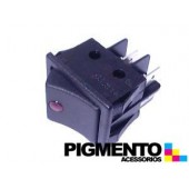 INTERRUPTOR PRETO C/ SINAL.VERM. 22X30
