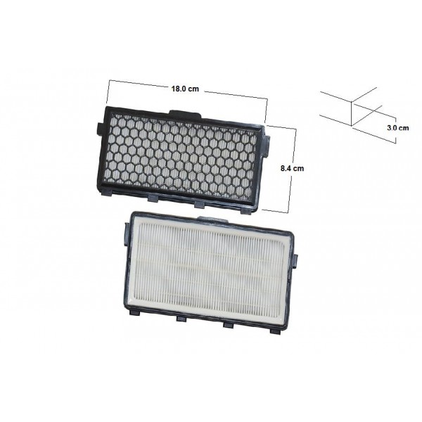 Filtro Hepa Adatto Per Miele S8 TOTALCARE Grigio Diamante S8320